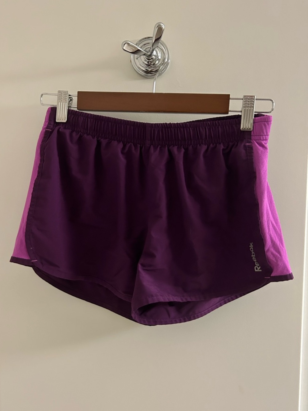 Reebok Women's Two-Tone Purple Athletic Shorts